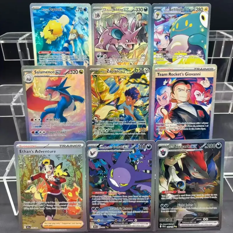 Kad Koleksi DIY Psyduck Salamence Crobat Mewtwo ex EN Buatan Sendiri Kad Tunggal Permainan Klasik Anime Kad Hadiah Mainan — image 20