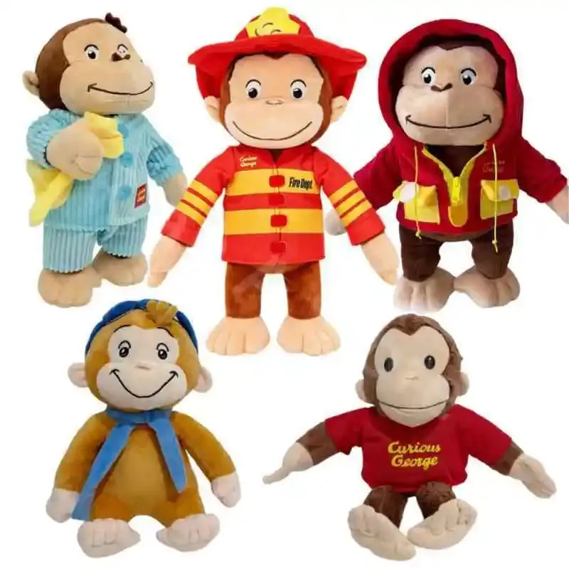 อะนิเมะใหม่Fire DeptนักผจญเพลิงCurious George Plushเด็กน่ารักCurious GeorgeลิงPlush Softสัตว์Plushieหมอนตุ๊กตาของเล่น — image 2