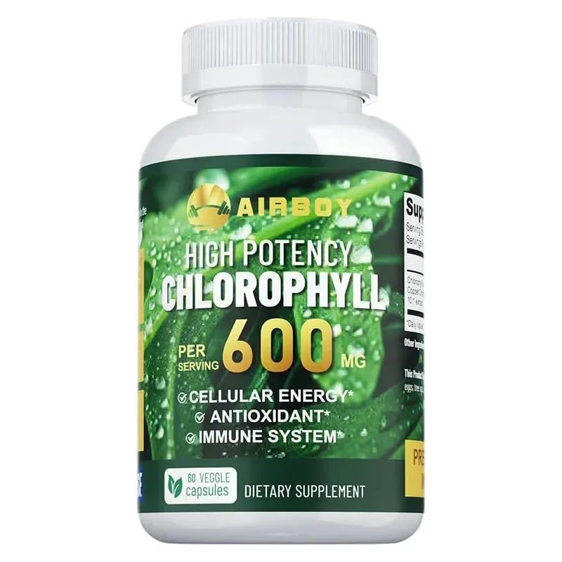 Chlorophyll Supplement 600mg - Supports The Immune System Reduces Body Odor and Bad Breath Boosts Energy Antioxidant