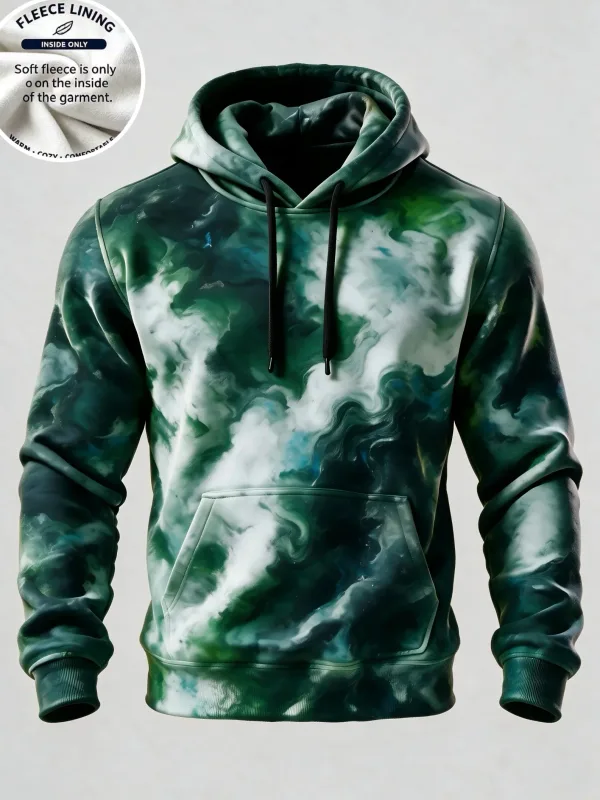 Cetakan 3D Fleece Hoodie Blue Spiral Grid Optical Illusion Pullover Lengan Panjang Poket Kanggaru Tops Sweatshirt Kasual — image 5