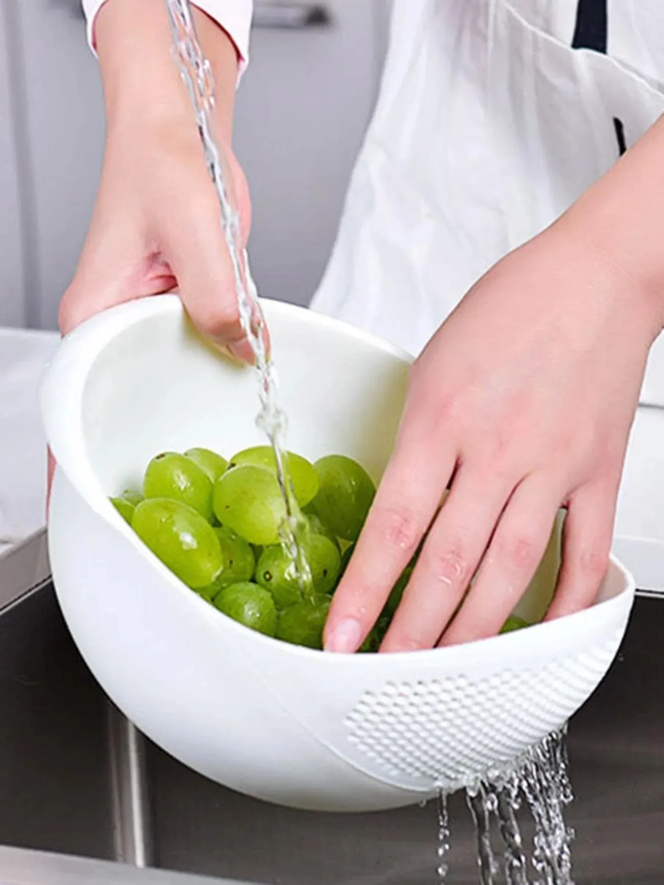 Passoire en Silicone pour bol de riz, panier de vidange pour bol de fruits, panier de lavage avec poignée, organisateur de cuisine à domicile, 1 pièce — image 4