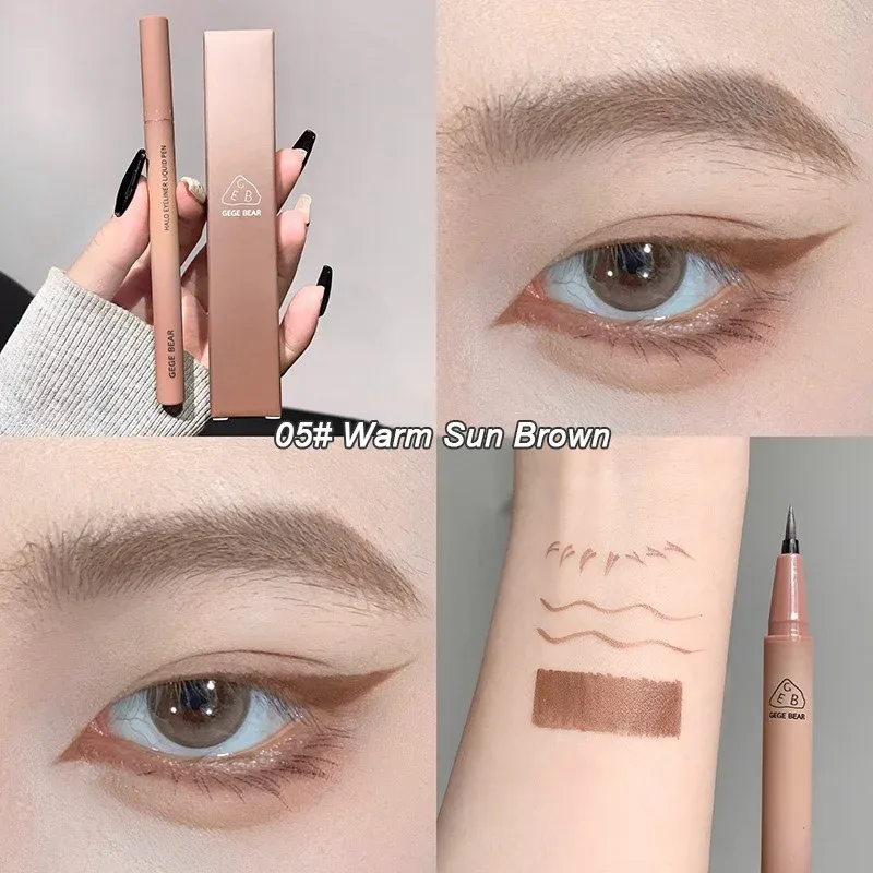 Wasserdichter, schnell trocknender, flüssiger Eyeliner-Stift, ultrafeiner, mattschwarzer, brauner, dauerhaft liegender Seidenraupen-Eyeliner-Stift, natürliches Augen-Make-up — image 11