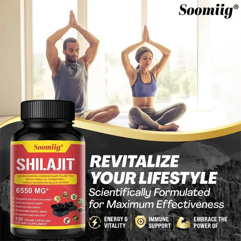 Kapsułki Pure Himalayan Shilajit - wspomagają zdrowe starzenie się kości i stawów, poprawiają wytrzymałość energetyczną i regenerację mięśni — image 4