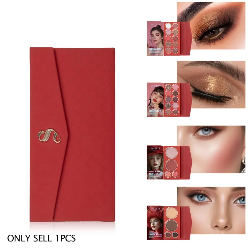 Palette de maquillage pliable de style portefeuille | Fard à paupières Blush Surligneur Contour Compact pour les voyages et un usage quotidien