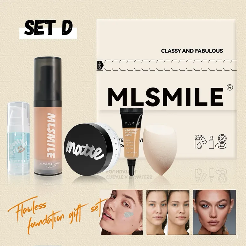 All-in-One-Foundation-Make-up-Geschenkset, vollständig deckender Concealer, Fixierpuder, Make-up-Schwamm, tragbares Gesichtskosmetik-Set — image 10