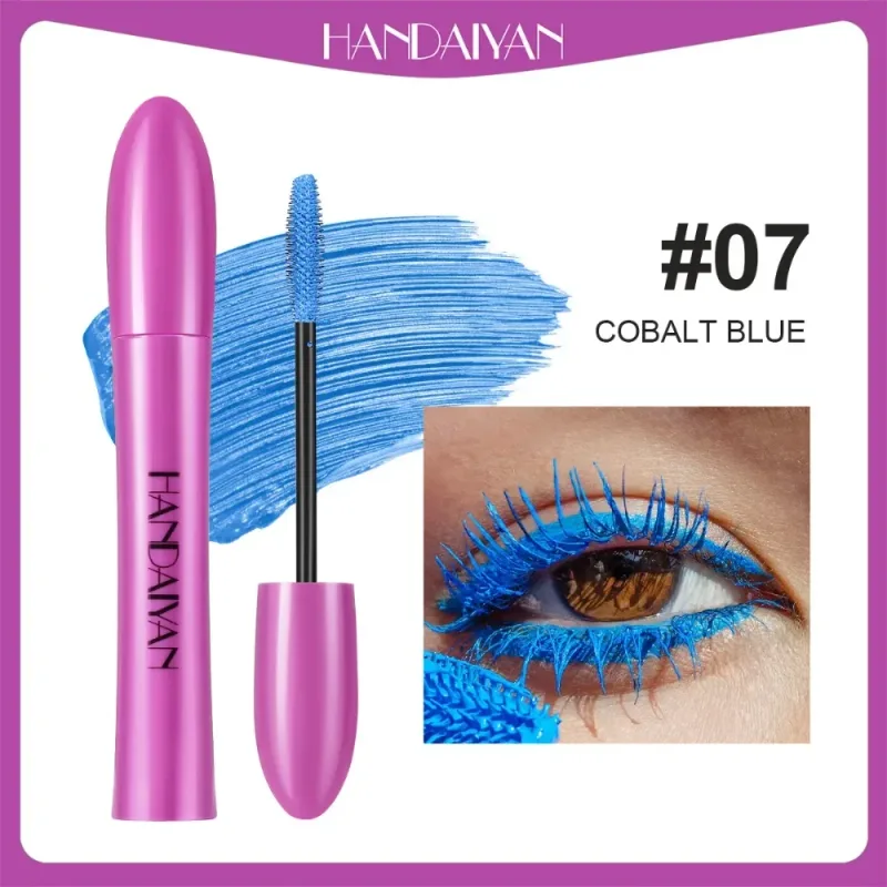 10 Warna Maskara Volumizing Kalis Air Kalis Calit Lencong Tahan Lama Nilam Biru Merah Jambu Maskara untuk Kosmetik Tampak Mata Tebal — image 13