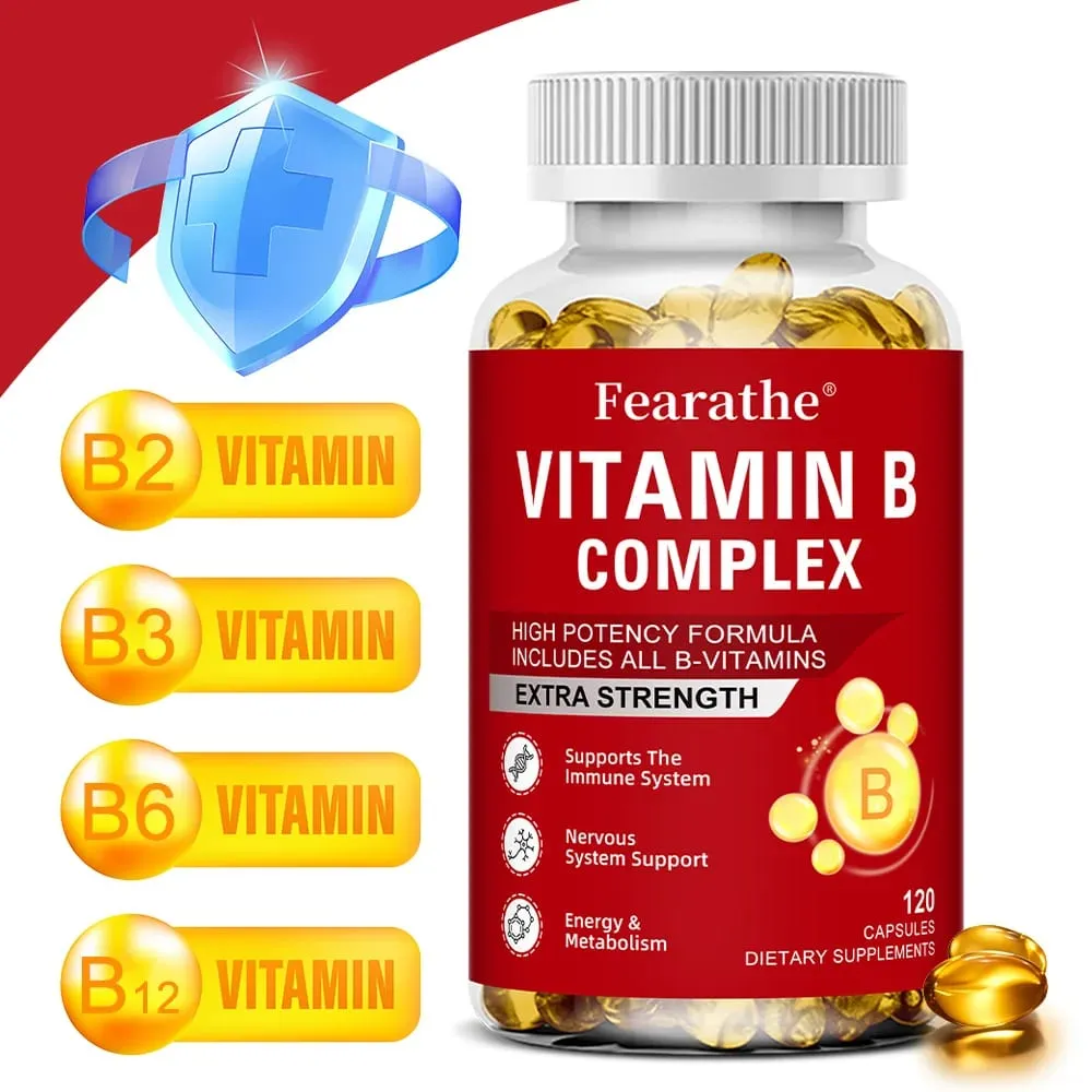 Vitamin B-Complex Vitamin Supplements (B12 B2 B3 B6 Folic Acid &Biotin) Immune & Energy Support Immune Health — image 1