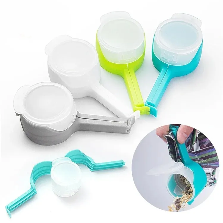 4 Túi Đựng Thực Phẩm Kín Kẹp Có Đổ Vòi Xịt Bảo Quản Thực Phẩm Nhà Bếp Kín Kẹp Đại Chip Túi Kẹp Có Nắp JT394 — image 2