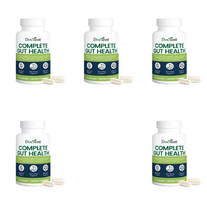 Docteat Complete Gut Health Capsules with Probiotic Prebiotic Postbiotic Digestive Enzymes for Gut Balance & Digestion 60 Count — image 11