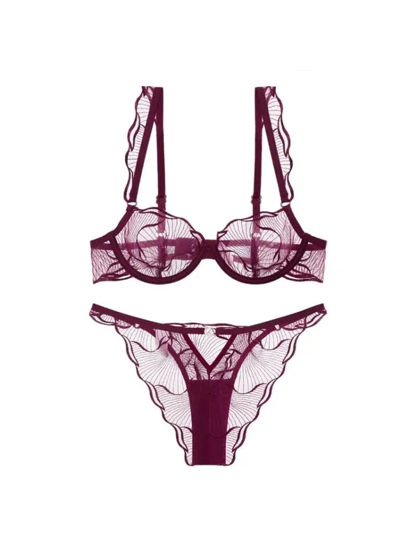Summer French Lace Bra Beachwear Large Bust Minimizer Ultra Thin Sheer Anti-Sagging Light Support Ruffles Embroidery AU MOYISU — image 12