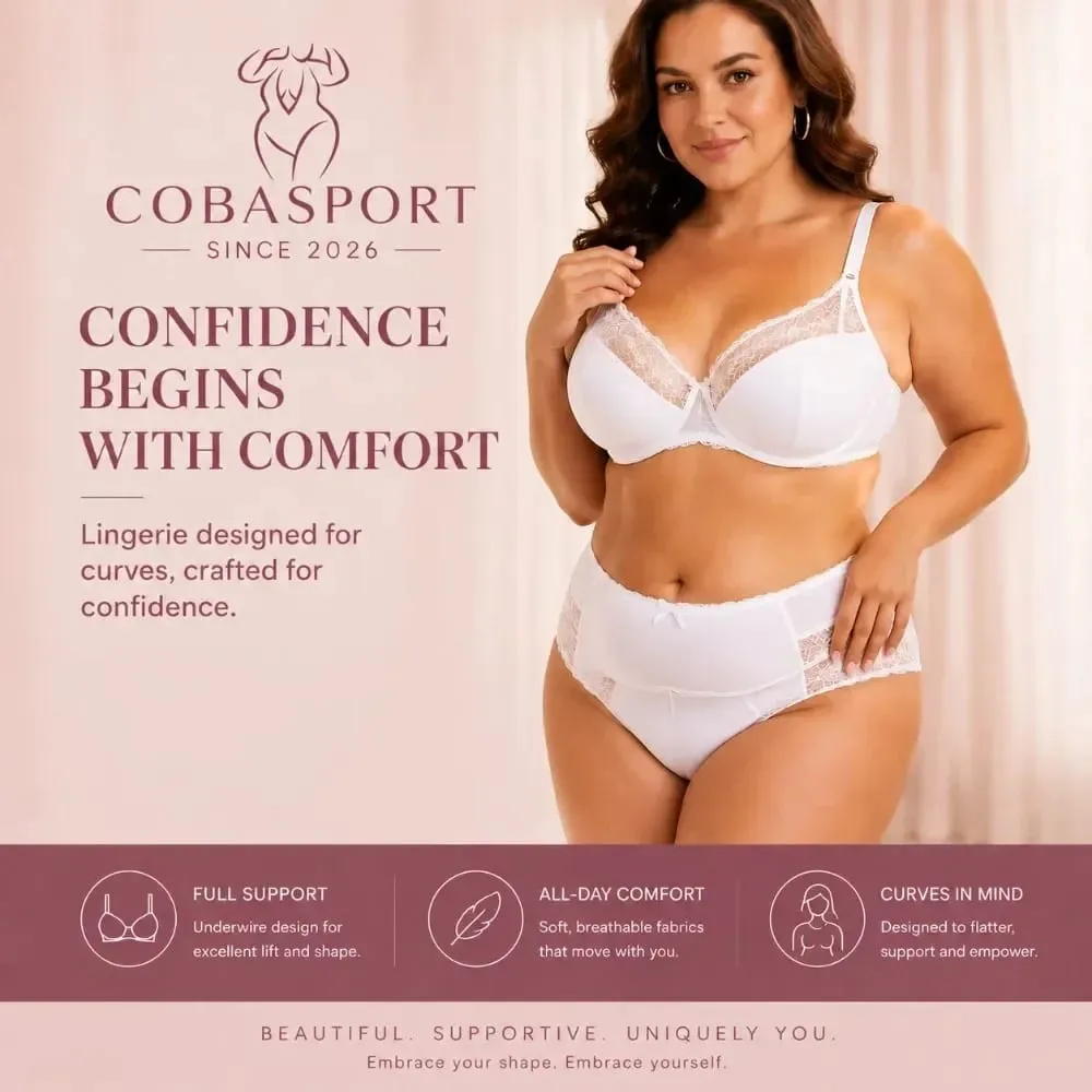 Nhẹ Ren Nội Y Bộ Áo Ngực Dành Cho Plus Size Nữ Mỏng Cúp Quần Lót Có Quần Lót Thoải Mái Nâng Hàng Ngày — image 2