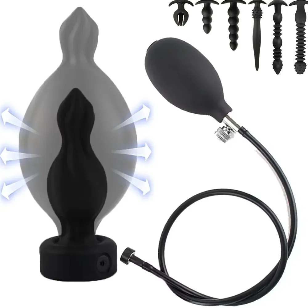 Plug anale gonfiabile Dilatatore anale Enorme Butt Plug Stimolare il giocattolo del sesso per le donne/uomini Masturbatori Massaggiatore della prostata Grandi giocattoli anali — image 1