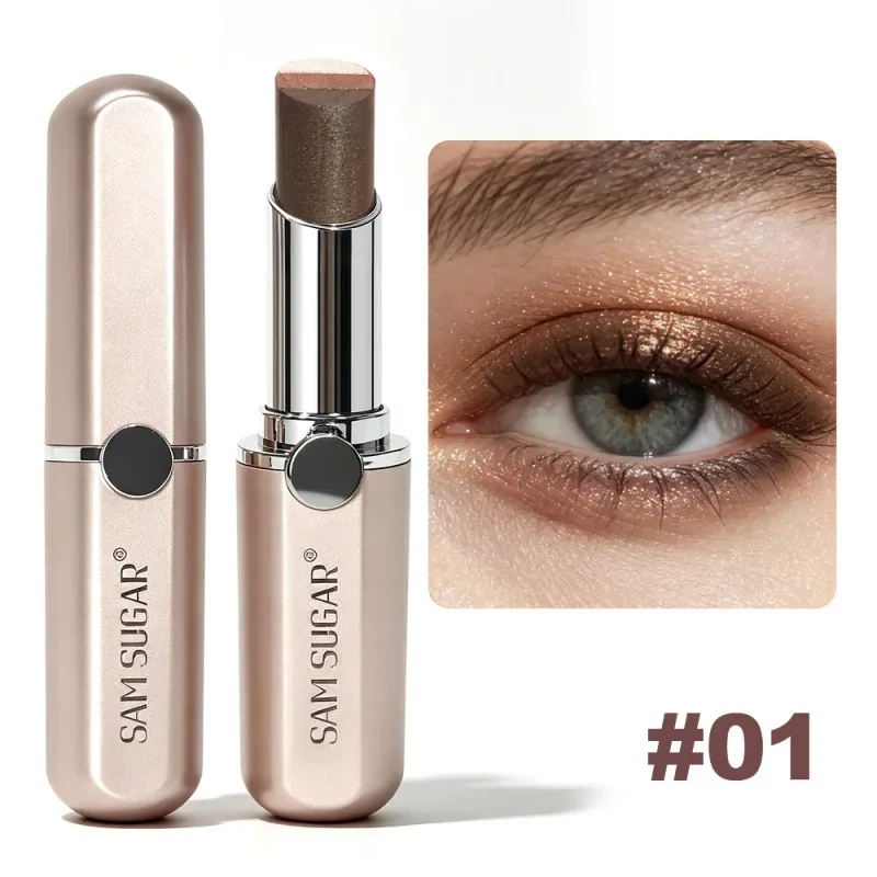 Aegyo Sal Aufhellender Highlighter-Lidschatten-Make-up, 3-Farben-Farbverlauf-Perlglanz-Lidschattenstift, wasserfest, weicher Glanz, Schimmer