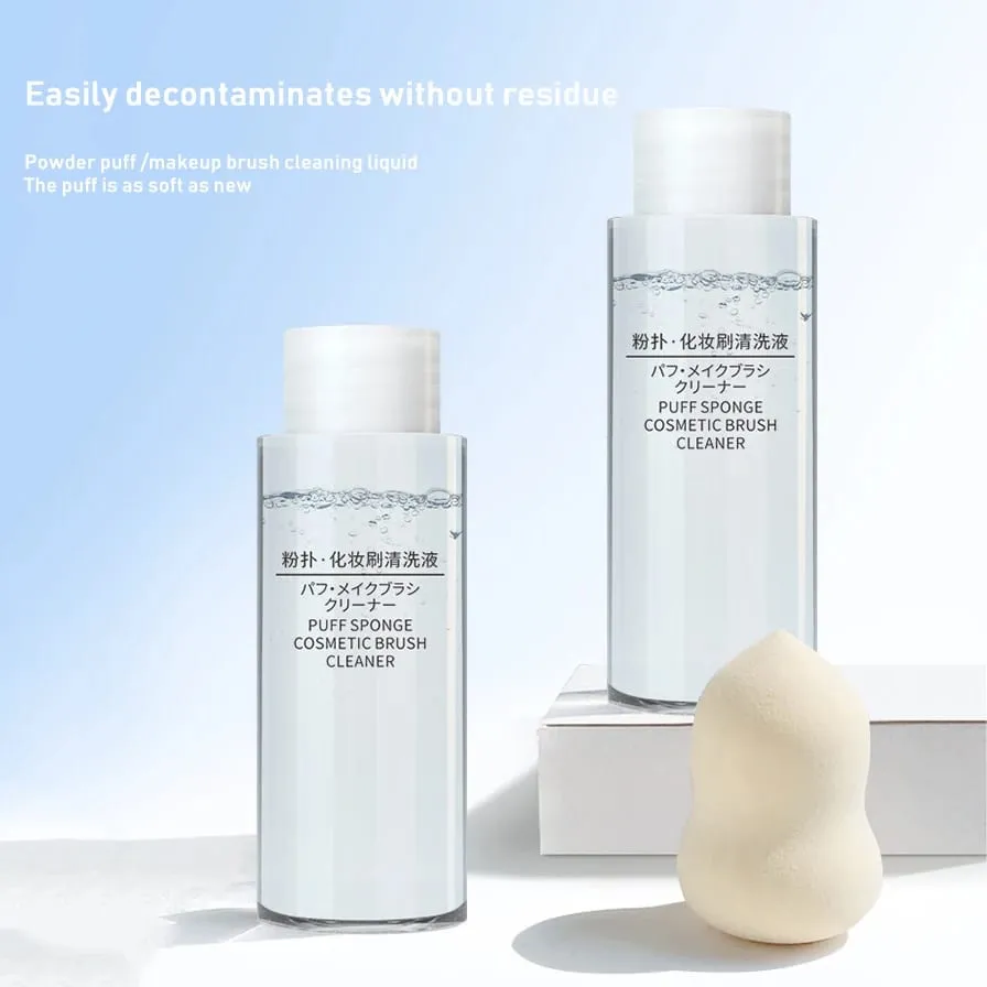 50/80/100ml 메이크업 브러쉬 스폰지 청소 액체 메이크업 계란 스폰지 에어 쿠션 퍼프 메이크업 도구 가벼운 투명 젤 클리너 — image 3