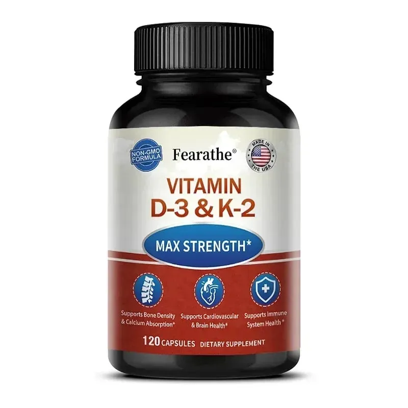 Las cápsulas MK-7 de vitamina D3 y K2 apoyan la salud de las articulaciones de los dientes y los huesos, aumentan la absorción de calcio — image 9