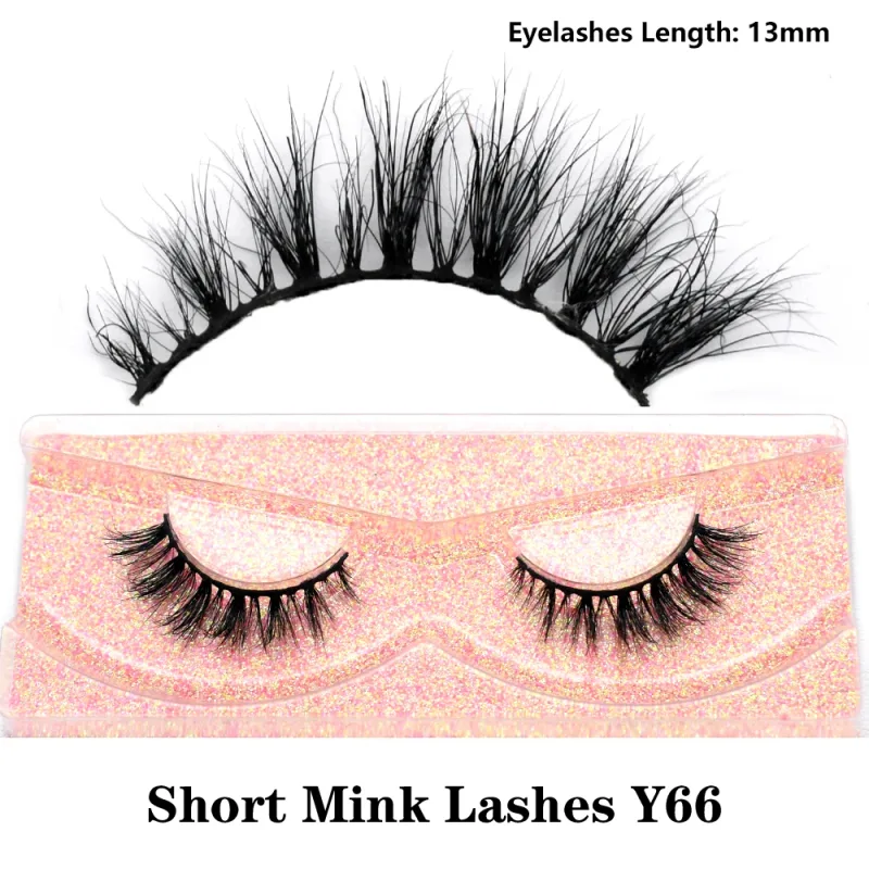 Mink จริงปุยสั้น Eye Lashes Extension Wispy นุ่มธรรมชาติขนตาปลอมสั้นสวมใส่ทุกวัน Full Strip Lashes แต่งหน้า — image 15