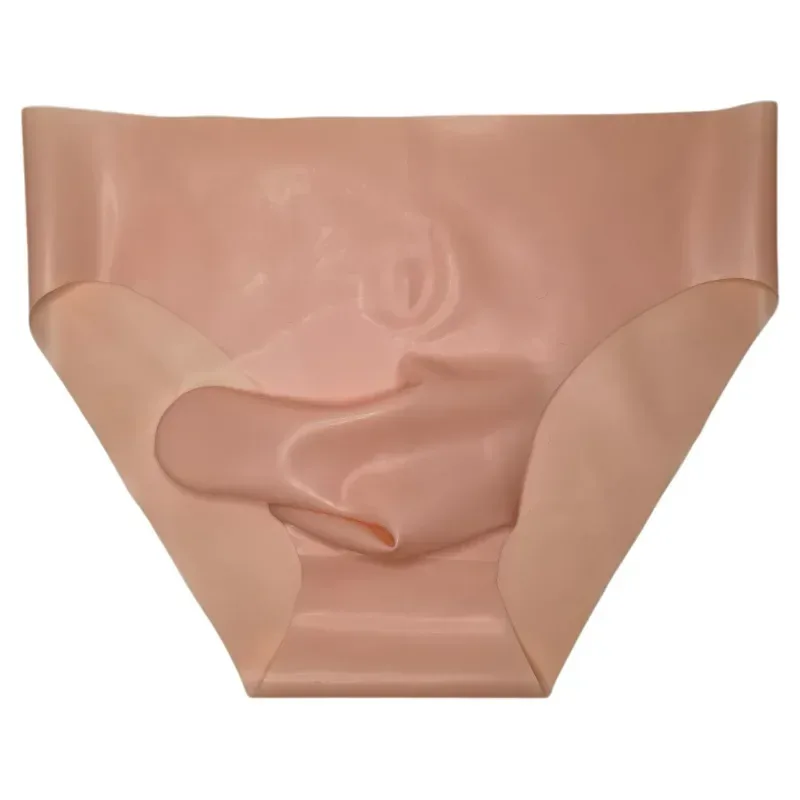 Men's Sexy Latex Erotic Underpants Seamless Rubber Sheath Sissy Briefs See-Through Couple Low Waist Panties Tight Safety Panties — image 12