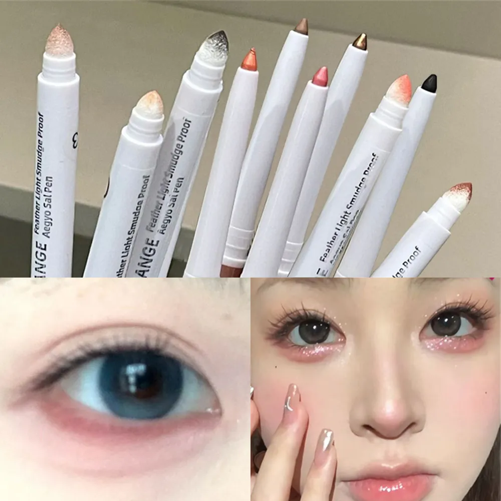 Double-ended Ultra-fine GEL ดินสออายไลเนอร์สีชมพูสีน้ำตาลภายใต้ปากกาเน้นข้อความกันน้ำ Matte Aegyosal โกหก Silkworm Eye Makeup — image 1