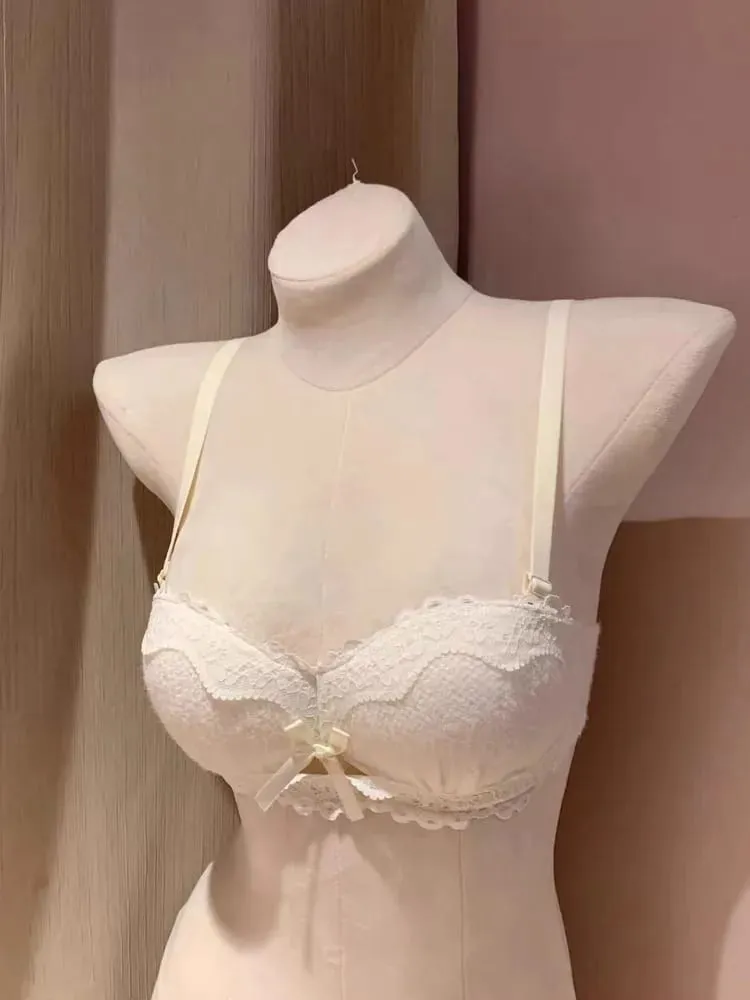 Ensemble de Lingerie en dentelle, soutien-gorge rembourré Non filaire, demi-tasse, petit buste, sous-vêtements Sexy Anti-affaissement pour femmes, toutes saisons, bonnet S-XLAB, nouvelle collection — image 1