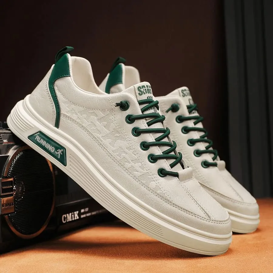 Scarpe basse da uomo alla moda in tinta unita, comode sneakers casual durevoli antiscivolo adatte per le attività all'aperto da uomo — image 5