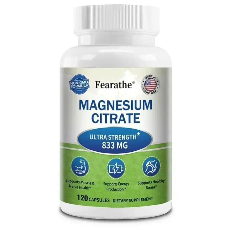 Capsules de citrate de magnésium, hautement absorbables, favorise la relaxation, le sommeil, les os, le cœur, les nerfs, les muscles et le métabolisme — image 9