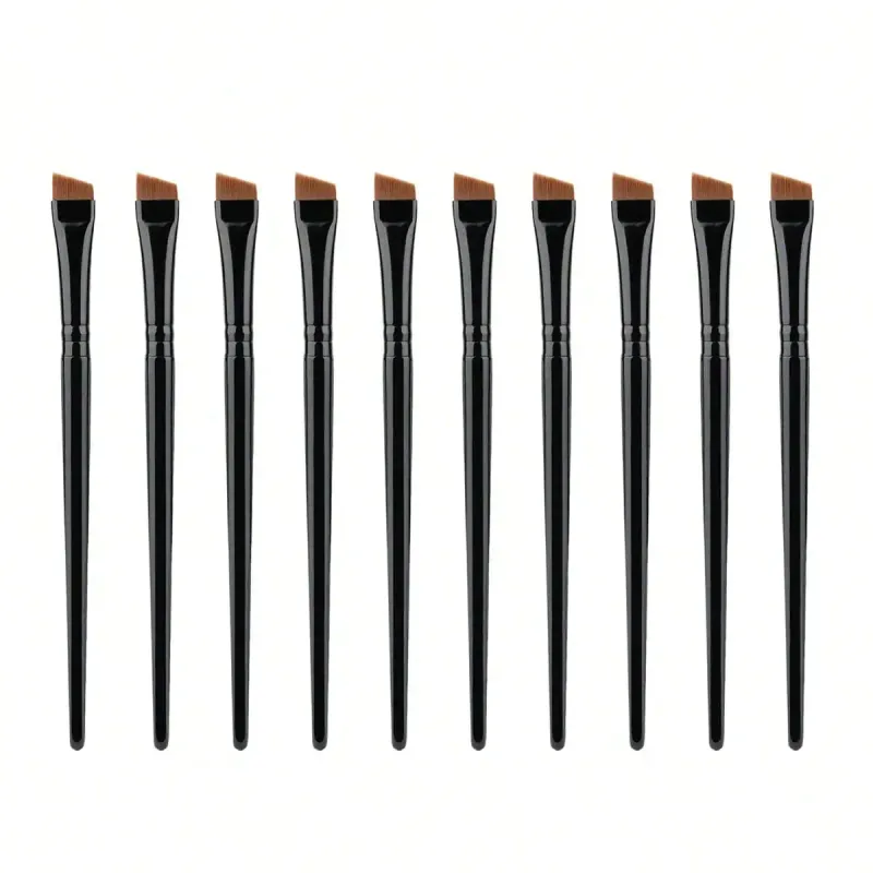 10 stykker vinklede øjenbrynsbørster Øjenbrynfarvet børste Flad tilspidsede øjenbrynskoncealerbørste Øjenmakeupbørster — image 6
