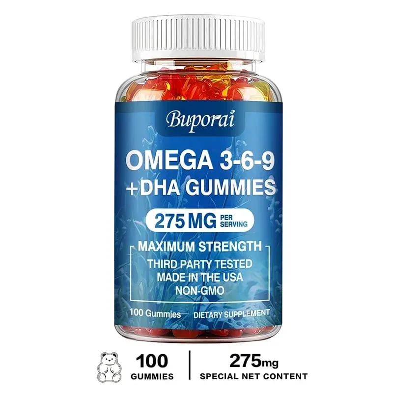 Omega 3 6 9 + DHA Gummies - Brain Health Enhances Concentration Memory Improves Blood Circulation Eye Support — image 9