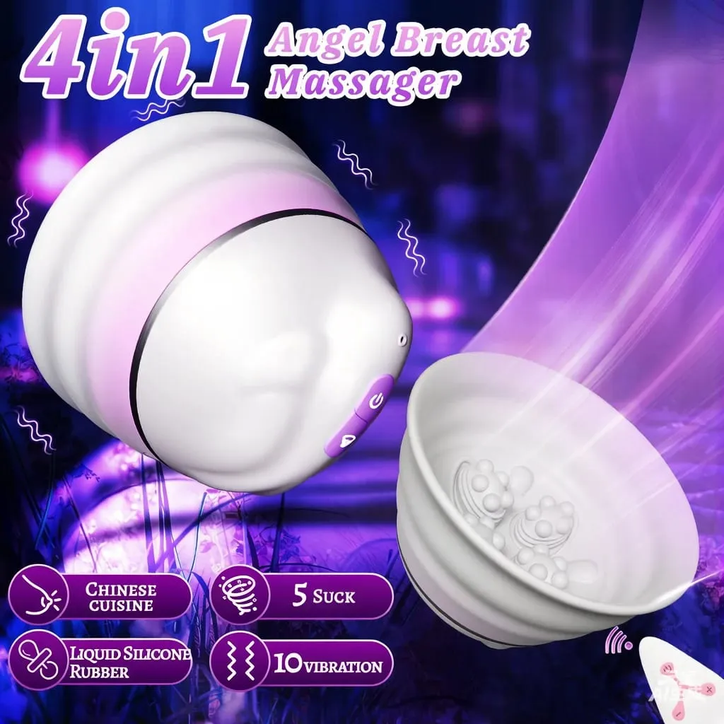 สวมใส่นวดหน้าอกรีโมทคอนโทรลปั๊มVibrator 5 ดูด 10 โหมดการสั่นสะเทือนหัวนมกระตุ้นเพศของเล่นสำหรับผู้หญิง — image 2