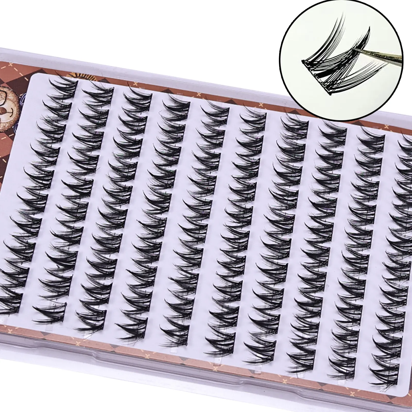 Lông mi giả tự dính không cần keo Lông mi dày lông tơ dày kiểu Manga Cụm lông mi trang điểm mắt DIY — image 2