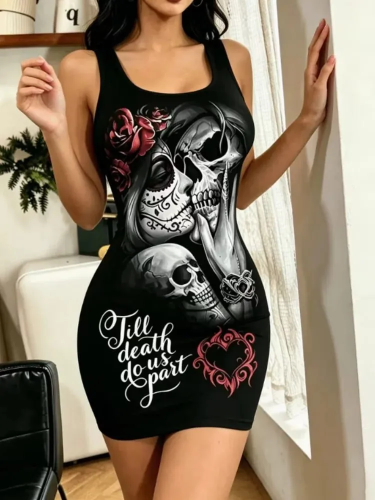 Women’s Casual Skeleton Printed Summer Cooling Shoulder Straps with Sleeves Off Shoulder Bodysuit/Pajamas/Home Wear. — image 6