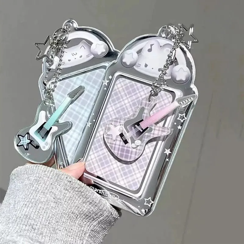 Niedliche Fotokarten-Schlüsselanhänger-Hülle – durchsichtiger PVC-Kartenhalter mit Schlüsselring für Rucksack, schützende Präsentationshülle für Idol-Foto, Geschenk für Fans und Sammler — image 5