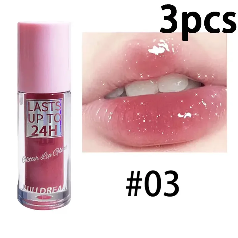 Flowing light Glitter Lip Glaze ลิปกลอสติดทนนานกันน้ำลิปสติก Makeup Lip Oil Lip Tint Moisturizing — image 10