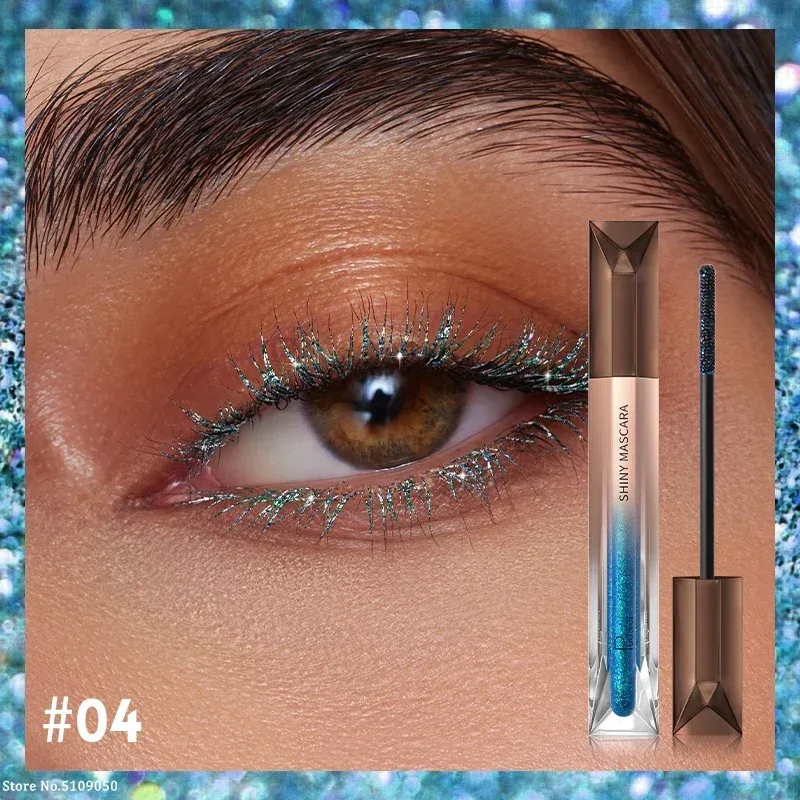 Ciglia Sopracciglio Glitter Mascara Pennello Allungamento Ciglia Colorate Blu Rosa Oro Mascara Ciglia Curling Estensione Trucco — image 5