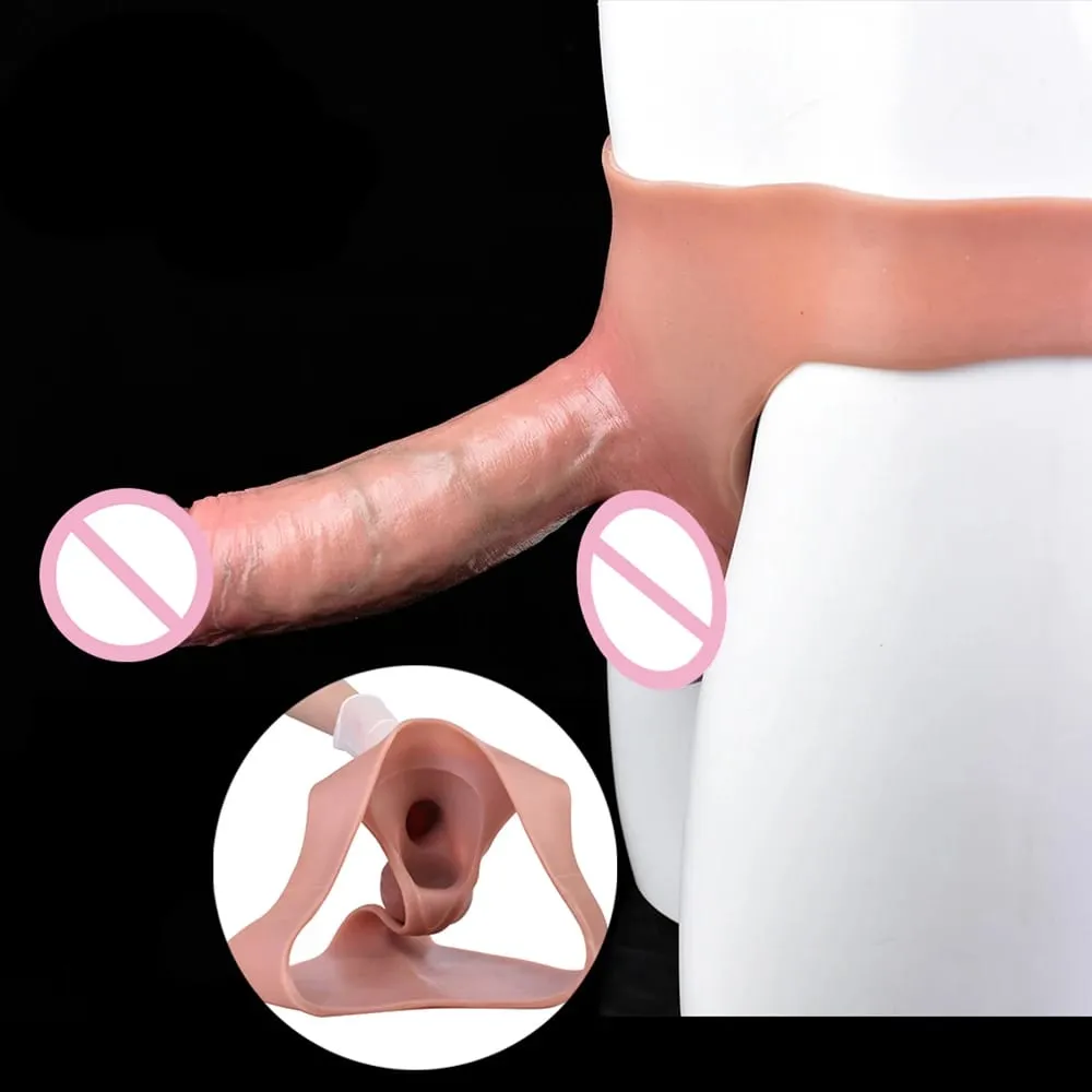 Silicone Briefs Wearable Hollow Dildo Panties Strapon Penis Sleeve Pants Male Dick Extender Sex Toys For Adult Sexy Tools — image 4