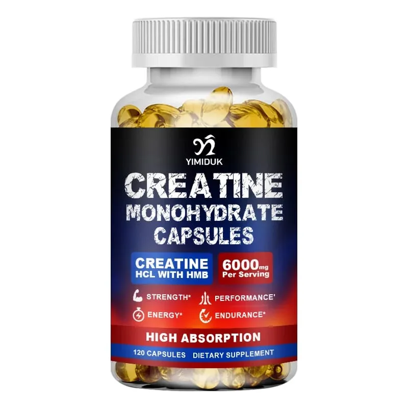 Creatine Monohydrate 6000mg Kapslar med Creatine HCL & HMB Boost Lean Muscle Förbättra träningsuthållighet Lättare muskeltrötthet — image 8