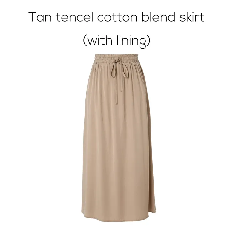 AP 2025 Gonna da donna in misto cotone con colletto rovesciato per la primavera e l'estate, comoda e casual — image 17