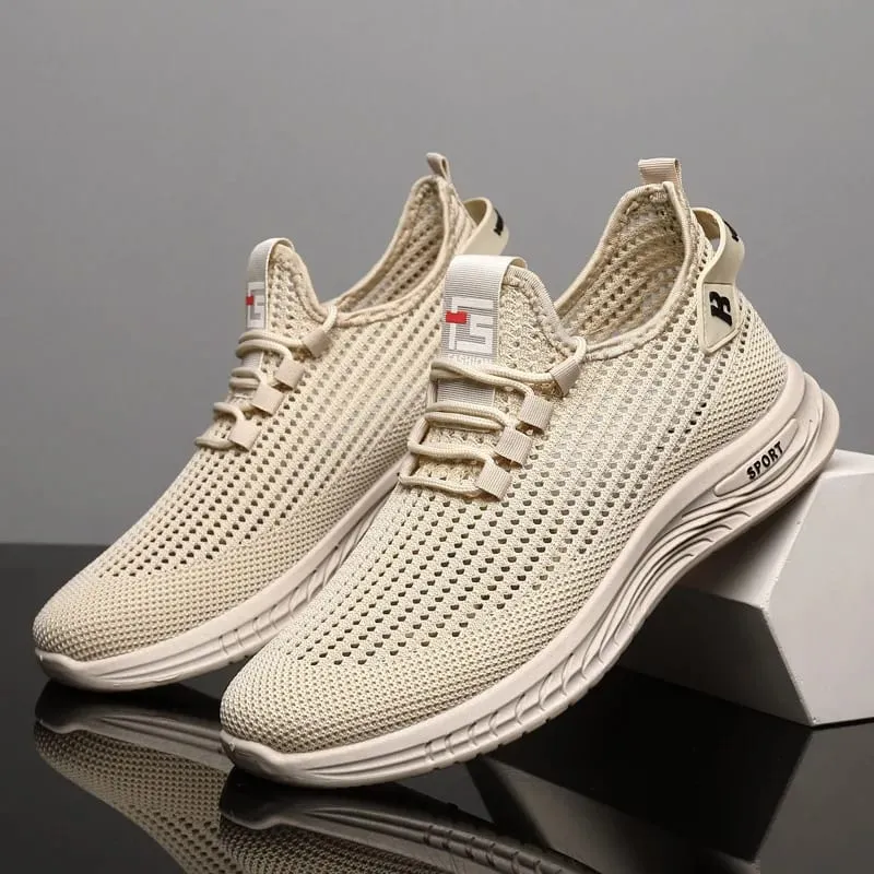 Scarpe da ginnastica leggere in maglia a rete da uomo Suola morbida con cuscino Scarpe da ginnastica per camminare quotidianamente Calzature da corsa per palestra all'aperto traspiranti antiscivolo — image 1