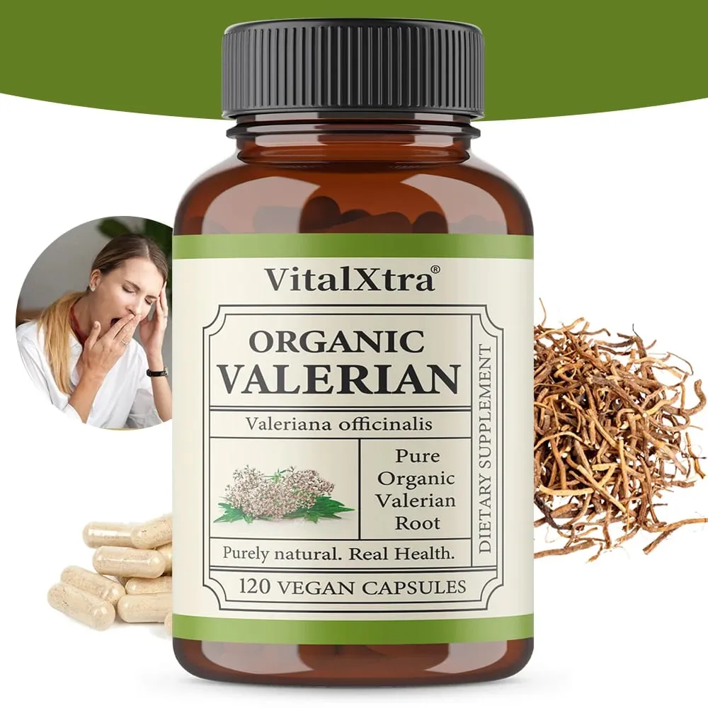 พรีเมี่ยม Valerian Root Capsules 450 มก. การนอนหลับและผ่อนคลายตามธรรมชาติช่วยลดความเครียดมังสวิรัติ Non-GMO สำหรับผู้ชายและผู้หญิง — image 1