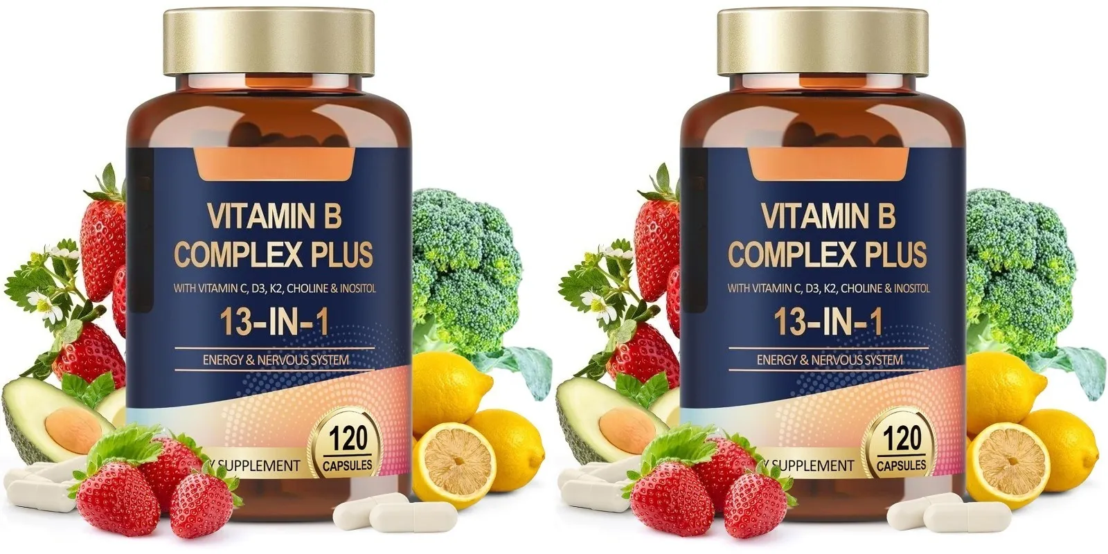 วิตามิน B Complex Plus13-in-1 120 มังสวิรัติแคปซูลพลังงานสนับสนุนสุขภาพภูมิคุ้มกัน Nerve Function Skin Wellness สารต้านอนุมูลอิสระอาหารเสริม — image 8