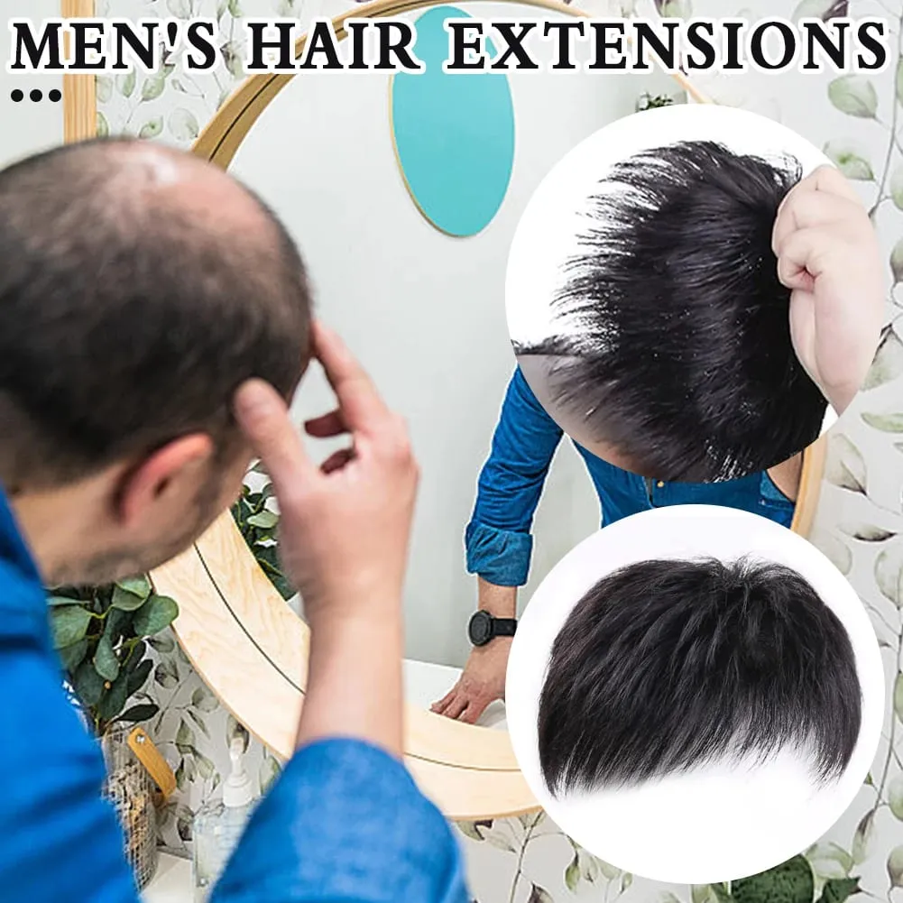 Parrucca maschile con clip per capelli corti, blocchi di ricambio superiori per la testa che coprono efficacemente con i capelli sintetici sostitutivi dei capelli circostanti — image 2