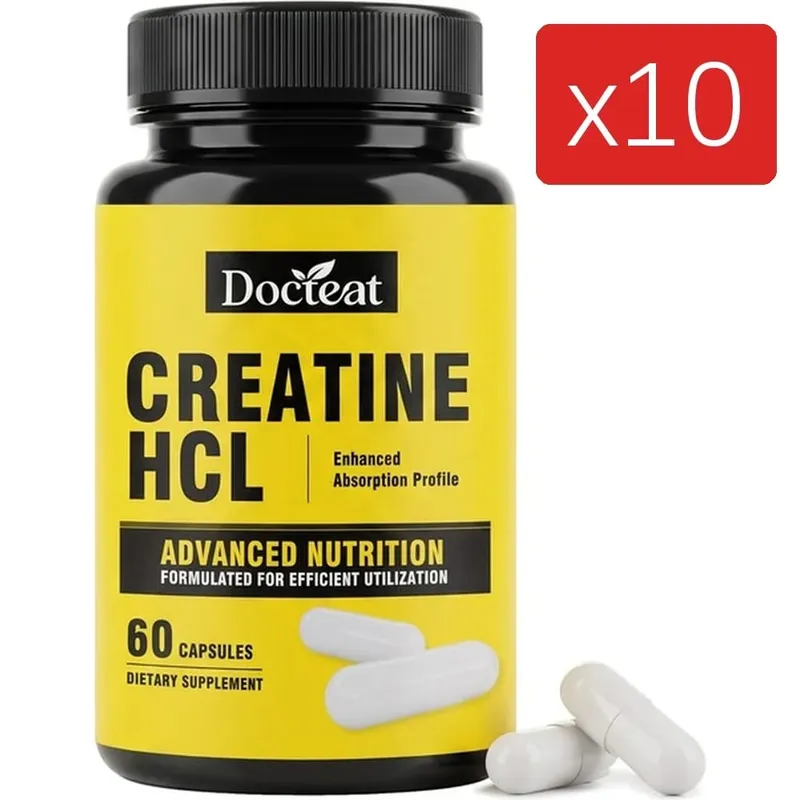 Docteat Creatine HCL Capsules พร้อมวิตามินบี 6 B12 และอบเชยเพื่อพลังงานของกล้ามเนื้อและการสนับสนุนประสิทธิภาพผู้ใหญ่ 60 แคปซูล — image 13