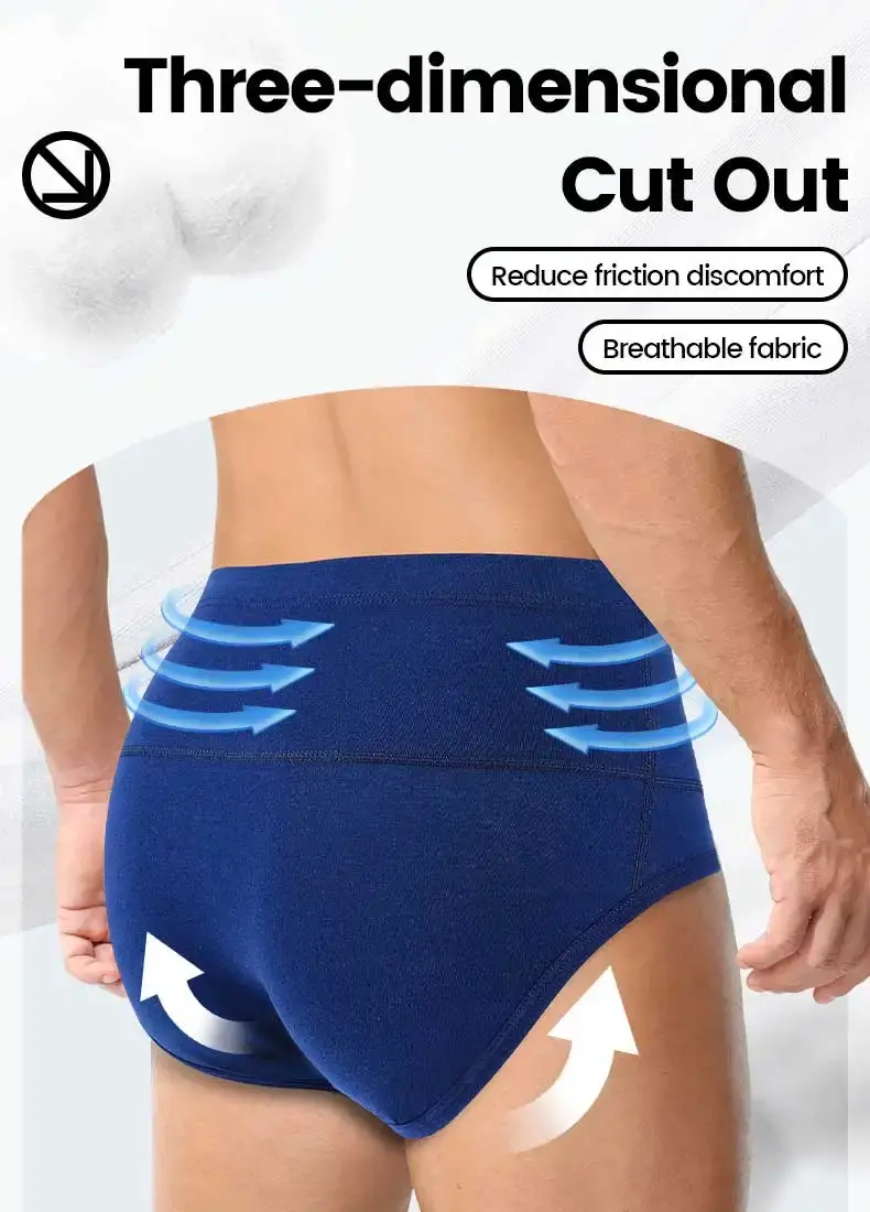 Caleçon en coton pour hommes, taille haute, amincissant, protège la taille, chaleur améliorée, caleçon court pour vêtements de sport en surpoids — image 7
