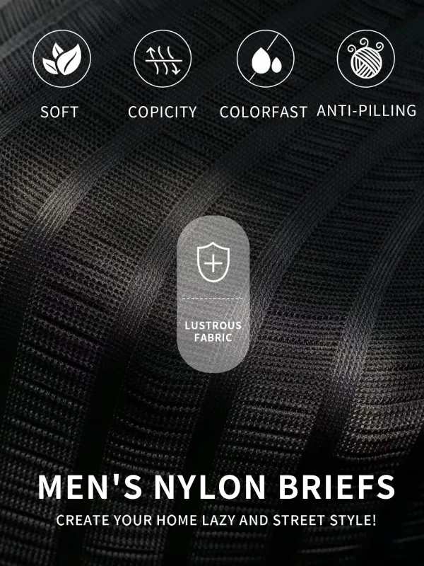 Quần Lót Nam Gân Họa Tiết Nam Ngắn Nylon Elastane Quần Lót Nhẹ Mỏng Thoải Mái Nam Tam Giác Quần Lót M‑XXL — image 18