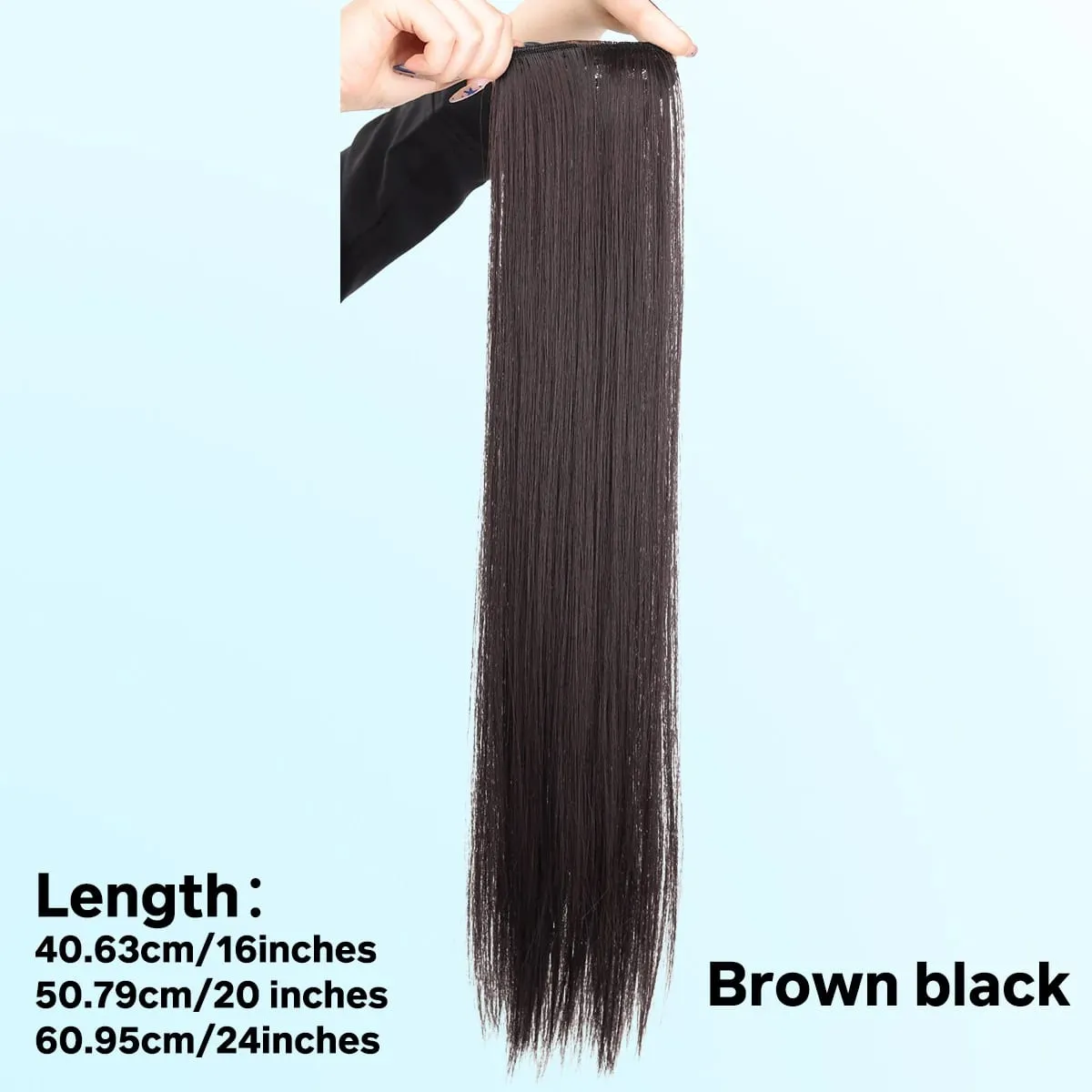 1pcs synthetic 16“20"24“ clip hair extension piece wig women's lightweight top replacement long straight hair — image 8