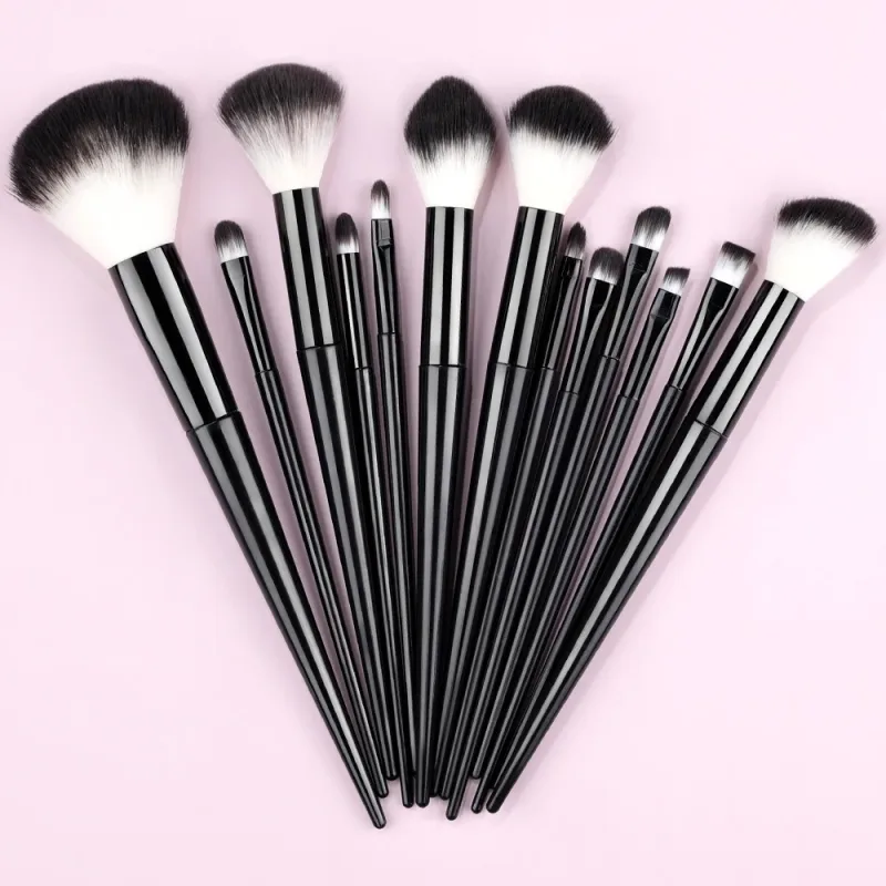 Conjunto de pincéis de maquiagem, 13 peças, sombra, base, iluminador, blush, corretivo, feminino, ferramenta de beleza macia, esponjas de beleza, polegar — image 10