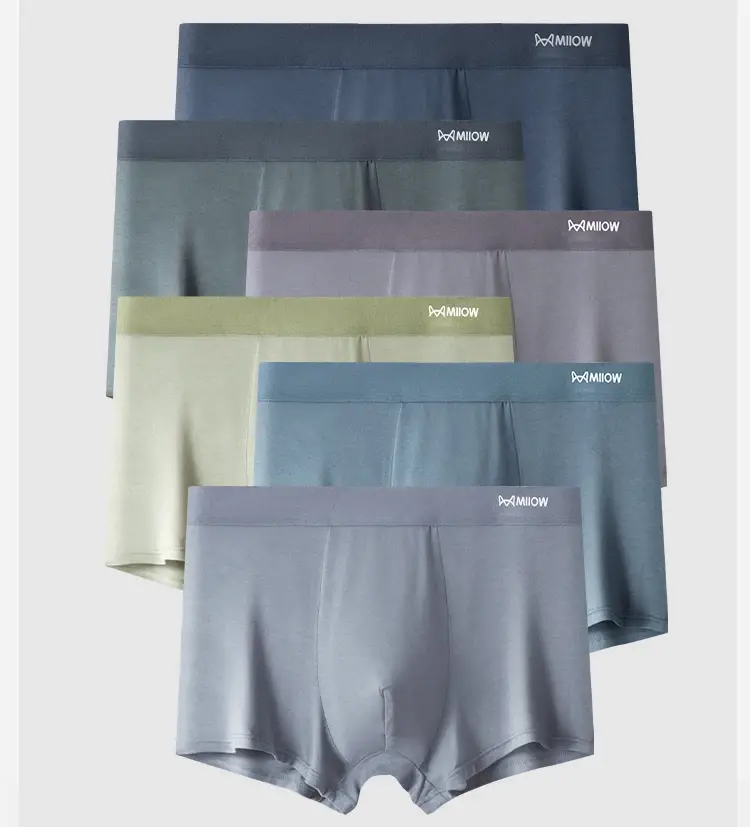 MiiOW 3Pcs Silky Modal Men Underwear Boxers Cotton Soft Touch Underpants Male Lightweight Breathable Boxers Men's Panties Trunks — image 1