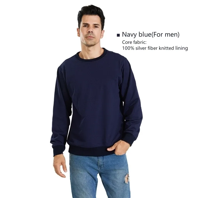 Anti-radiation 100% silver fiber knitted lining sweatshirts Mobile phone computer Electromagnetic radiation shielding clothing — image 1