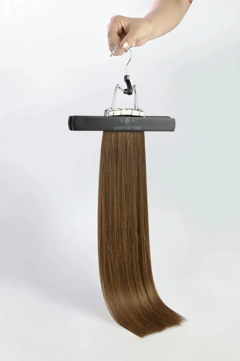 Moresoo เทปสองด้านต่อผม 100% ธรรมชาติ Silky ตรง 20PCS 40PCS สีบลอนด์เทปกาว Extensions — image 9