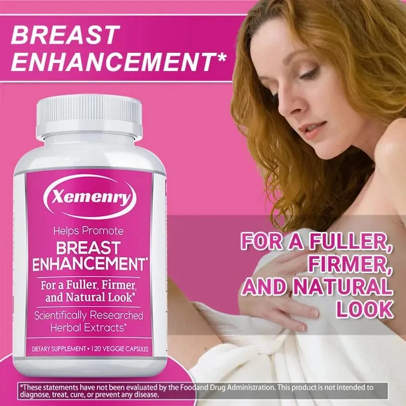 Breast Enhancement Capsules - Supports Balanced Estrogen Metabolism Enlarges Breasts Improves Skin Regulates Mood Non-GMO Ve — image 1