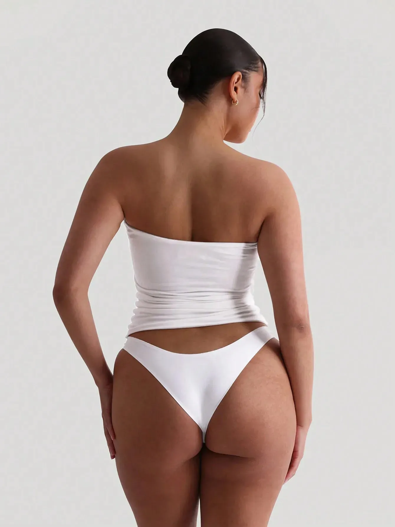 2 팩 솔리드 스트랩리스 튜브 탑 여성 소프트 스트레치 민소매 슬림 기본 우아한 레이어링 Bandeau Cami 데일리 캐주얼 복장 — image 6